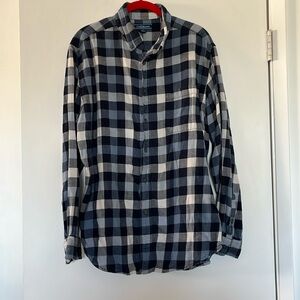 Vintage Croft and Barrow Customized Embroidered Hummingbird Flannel Shirt